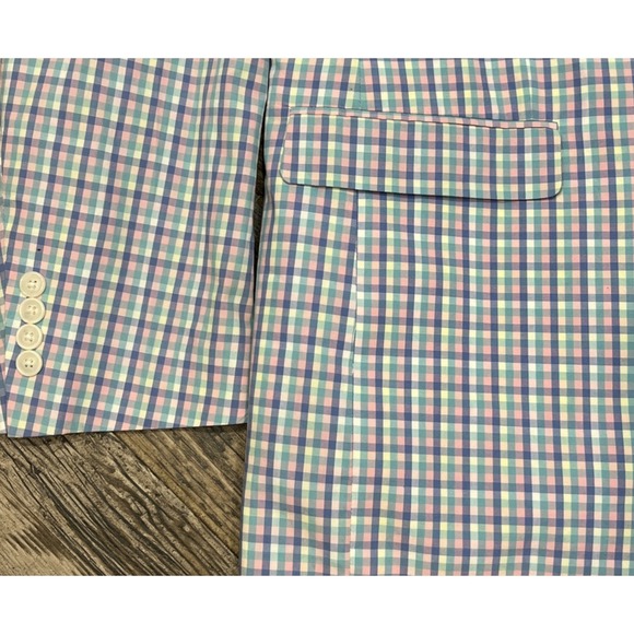 Saddlebred Men's Multicolor Spring Pastel Checks Sports Coat Blazer Size 42L - Picture 7 of 8